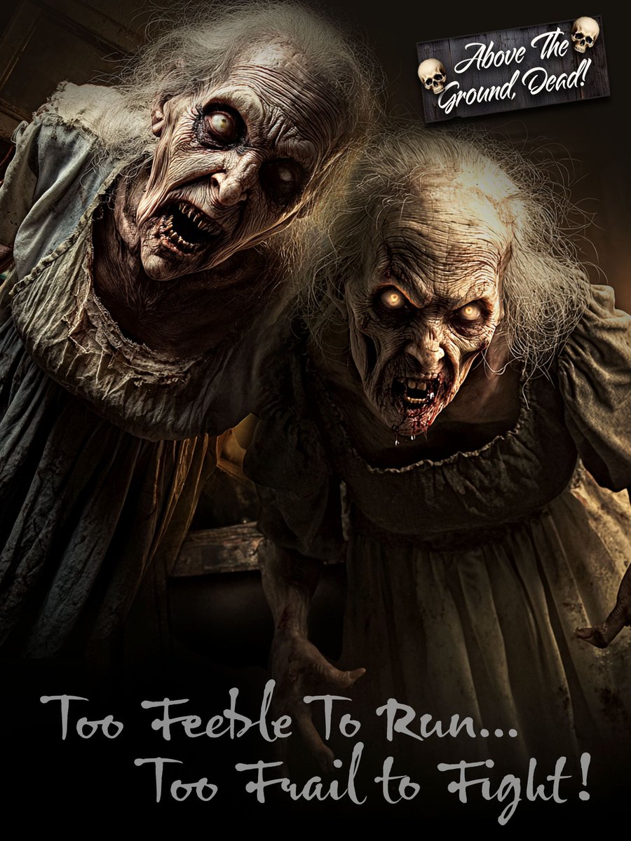 Illustrator0one's tweet image. Once feeble and forgotten, their withered bodies now surge with a terrifying strength, driven by an endless hunger that burns behind hollow, glowing eyes. No longer frail victims of time, they lurch forward with grim determination. 

#unded #zombie #creepy #dark