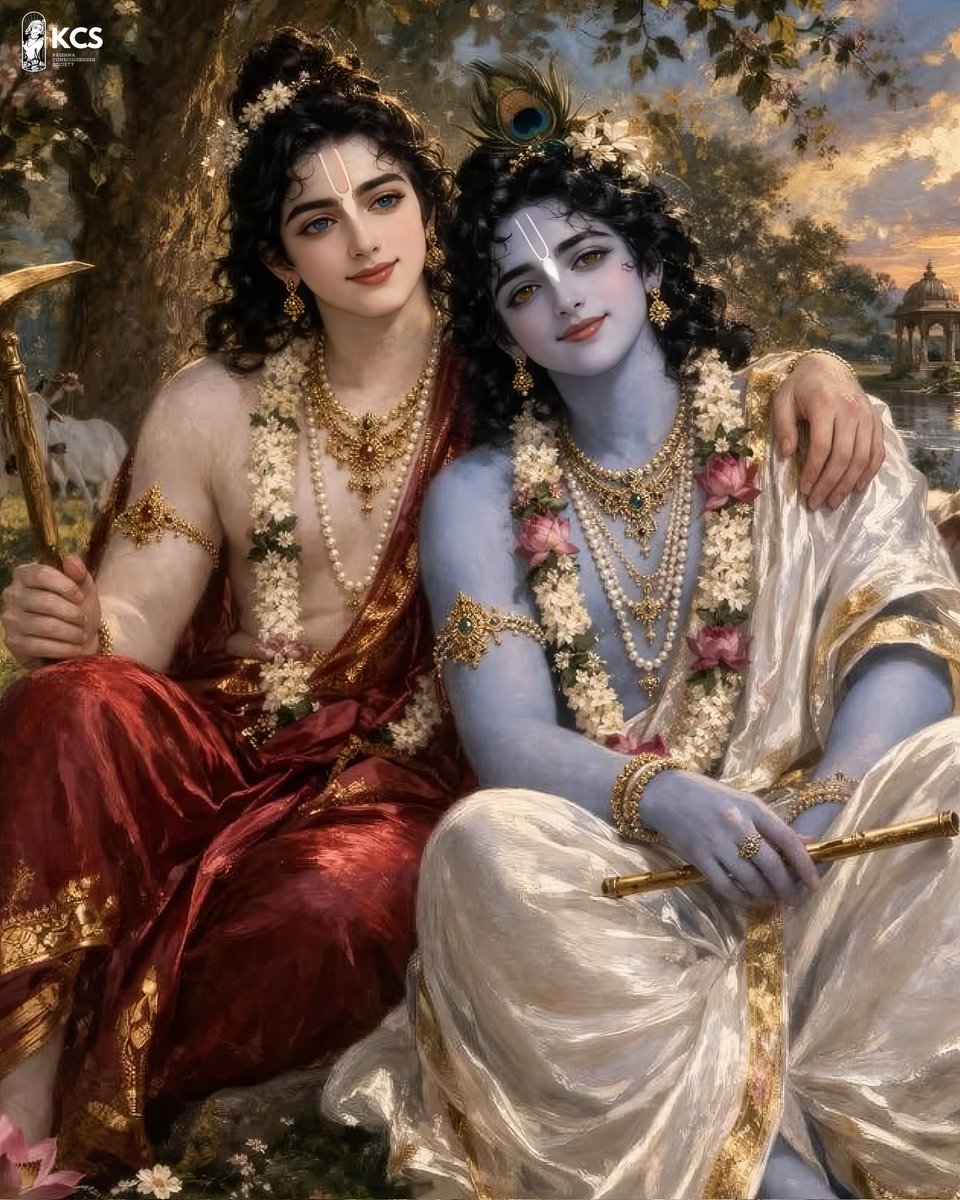 KCSociety_India's tweet photo. Lord Kṛṣṇa and Balarāma are not two different Personalities of Godhead. God is one without a second, but He expands Himself in many forms without their being separate from one another. They are all plenary expansions. 

Śrīmad-Bhagavatam 3.1.26, Purport (excerpt) https://t.co/qDwD1U51s3