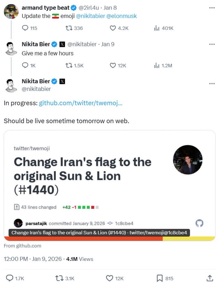 Elissamaiss's tweet image. 🚨IMPORTANT

Le gestionnaire de Mossad 🇮🇱d'Elon Musk, Nikita Bier, bannit systématiquement les comptes critiques du régime sioniste génocidaire d'#Epstein  et qui dénoncent la propagande contre l'Iran🇮🇷. Cela survient après qu'il a modifié le drapeau 🇮🇷de l'Iran et retiré la