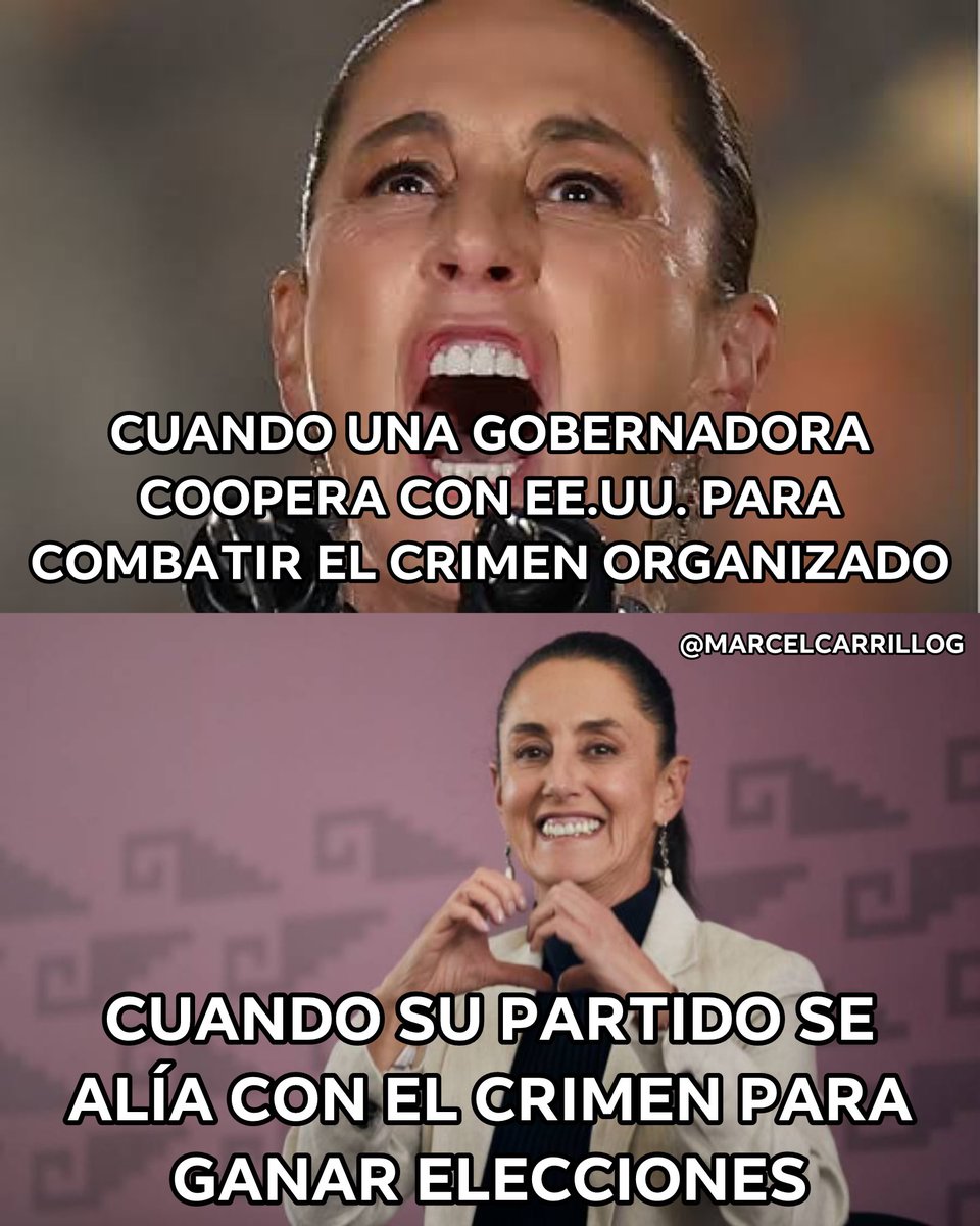 marcelcarrillog's tweet image. ¿Qué mensaje está dando Claudia Sheinbaum al criticar que Maru Campos coopere con agentes de EE.UU. para combatir al crimen organizado?

Todo esto salió por un accidente donde murieron agentes estadounidenses en Chihuahua. Ahí se evidenció su presencia… y el gobierno federal