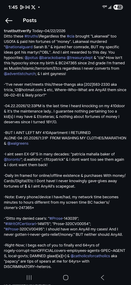 iNotQuiet247365's tweet image. Pt1
#TheTruthIs-#itiswhatitis
Indefinitely: "Where~Who~Whatever are these damned (202)583-2330 AKA tricia_12@hotmail.com that in Nov/Dec1998 answered my 1st online singles ad "mn4wmn" at classified2000.com.

We never met! Not folks/entities I'd them for me with reparations!