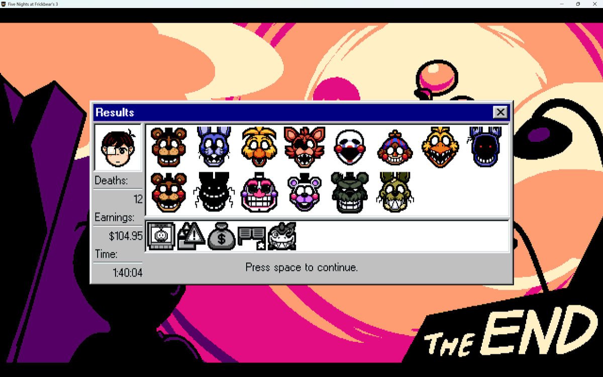 So was playing frickbear's 3 yesterday and got 2/4 endings #FiveNightsAtFrickbears3