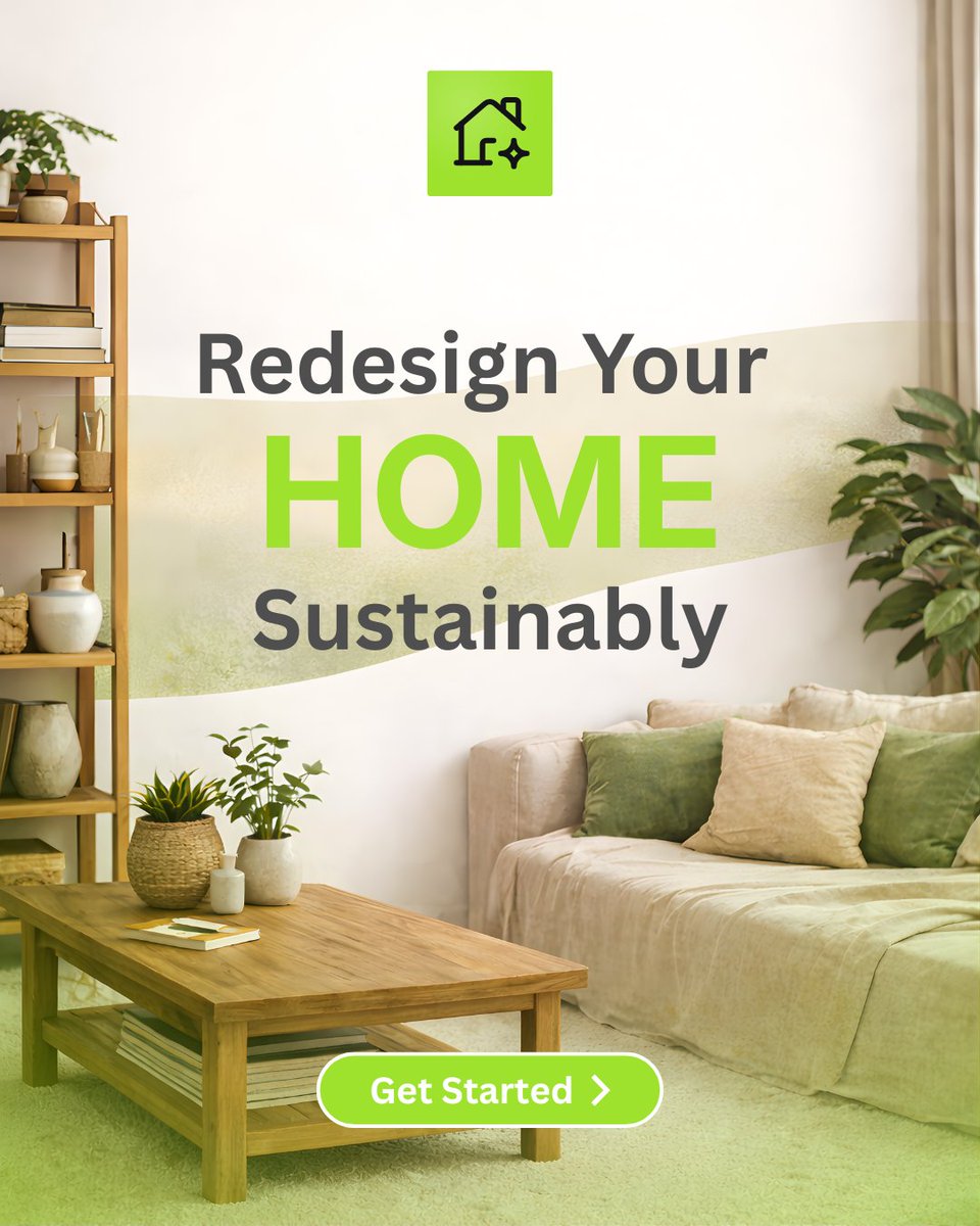DesignSenseAI's tweet photo. Small design choices can make a greener home.

Try visualizing a sustainable room with DesignSense AI.
Website: https://t.co/qu8Pv3Ey0u
iOS: https://t.co/EZC7Wf4tRx
Playstore: https://t.co/hDx7qe0P0o 

#airoomdesign #aihomedesign #designsenseai #earthday #sustainabledesign https://t.co/KvTGJZuhMu