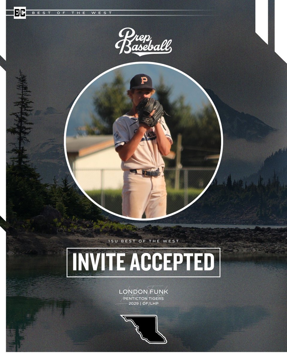 PrepBaseballBC's tweet image. 𝟏𝟓𝐔 𝐁𝐞𝐬𝐭 𝐨𝐟 𝐭𝐡𝐞 𝐖𝐞𝐬𝐭: 𝐈𝐧𝐯𝐢𝐭𝐞 𝐀𝐜𝐜𝐞𝐩𝐭𝐞𝐝

'29 OF/LHP London Funk (Penticton Tigers) has accepted his invite to represent Prep Baseball Canada at the prestigious Best of the West. 

#BOW26 | #BeSeen