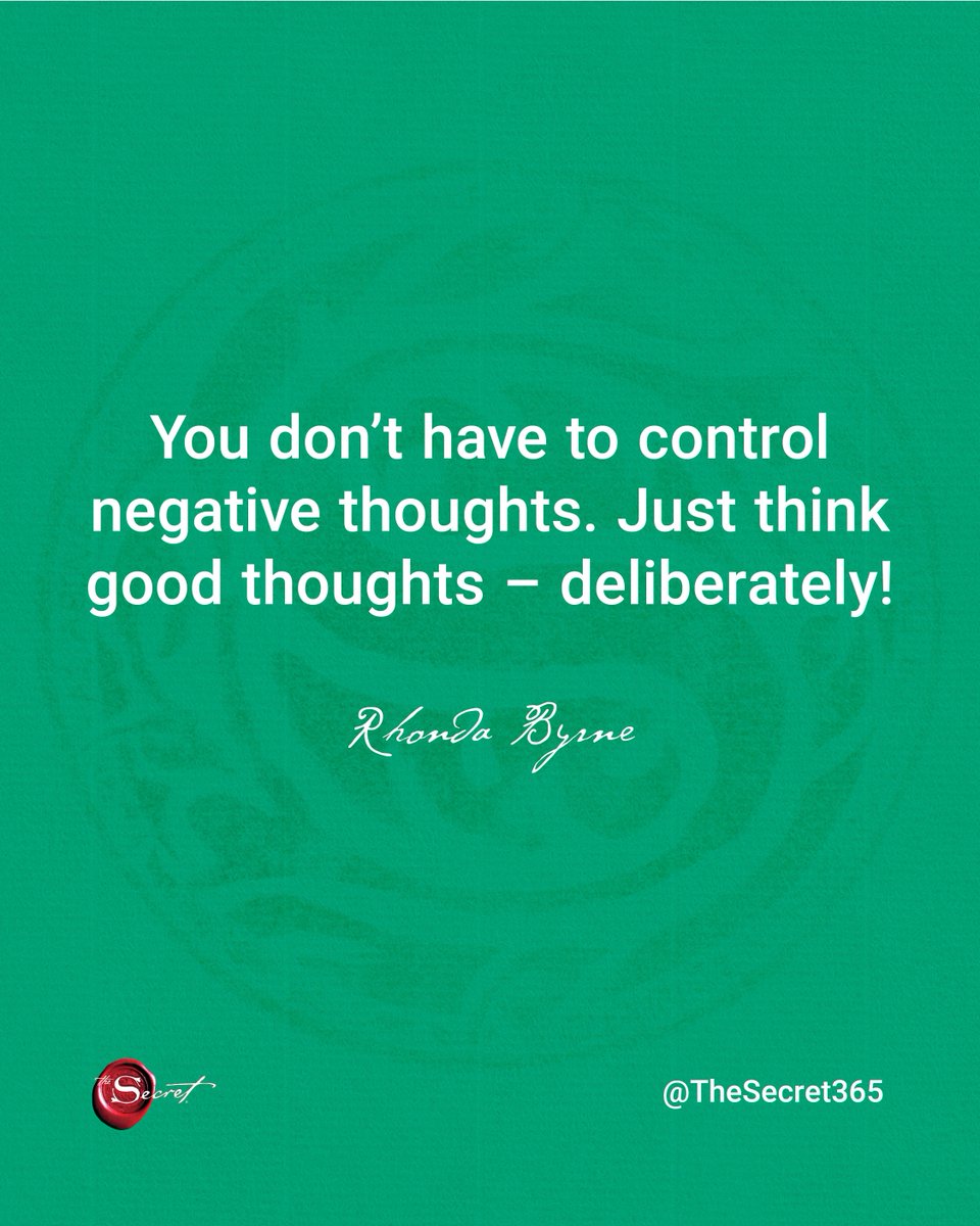 thesecret's tweet image. Embrace positive thoughts. Leave a YES below if you’re ready to attract more positivity! ✨

"You don't have to control negative thoughts. Just think good thoughts – deliberately!"

#RhondaByrne #TheSecret #lawofattraction #loa #visualization #manifestation #askbelievereceive