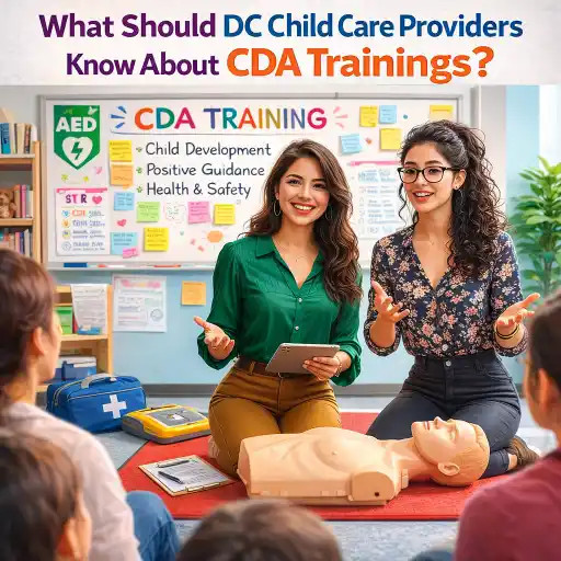 ChildCareEd's tweet image. #CDA #portfolio #training #CDA What should DC child care providers know about CDA trainings?: This guide explains how DC child care providers can earn a Child Development Associate (CDA), outlining training options (online, blended, local partners), the… dlvr.it/TS9cmD