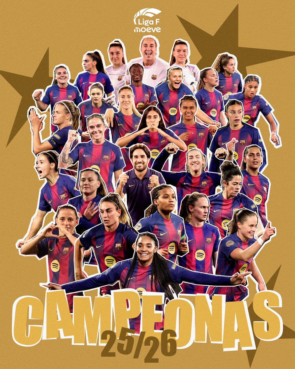 🏆 ¡LAS CAMPEONAS DE LIGA F MOEVE 25/26!

ENHORABUENA @fcbfemeni 💙❤️