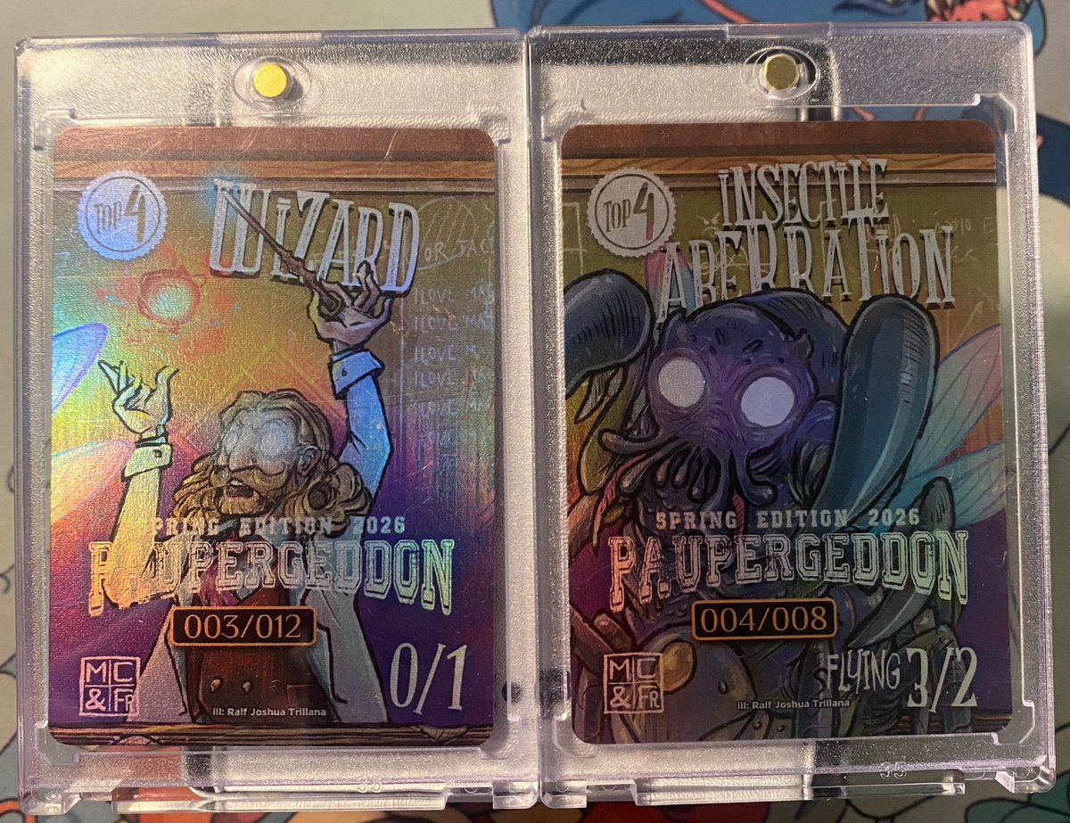 DaniloFanzini's tweet photo. https://t.co/eVMKAS9kqB

The auction is now live to win these exclusive serialized tokens, numbers 3 and 4 (out of 8) from the latest Paupergeddon, awarded to the Top 4 (@PuLollo56174).
The auction will close in 3 days 🥰

#MTGPAUPER #Paupergeddon #MTG https://t.co/3iB2NjBLpD