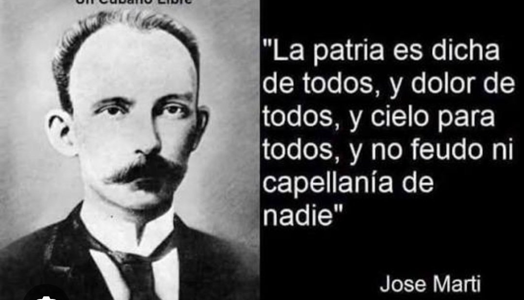 La patria, para Martí, es un bien colectivo: alegría y sufrimiento compartidos, un derecho universal. Rechaza que pertenezca a un grupo privilegiado (feudo) o a una institución religiosa (capellanía), afirmando su carácter inclusivo. #MartíVive #CubaMined