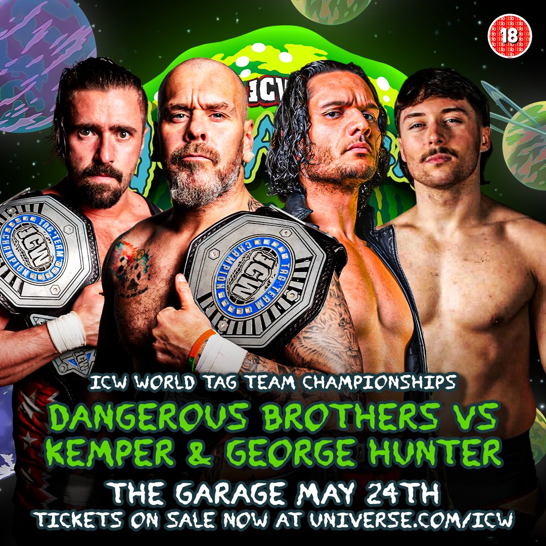 InsaneChampWres's tweet photo. 👽FIRST DEFENCE SIGNED👽

With the Insane NORTH weekender coming up, we're giving the new World Tag Team Champions a preview!

@TheOdDiTy_33 / @KezEvans95 VS @Kemper_XL / George Hunter

Do NOT miss this STACKED card on MAY 24th!
ICW Wubba Lubba Dub Dub

https://t.co/SyDrIzmX2K https://t.co/088MRnMyDk