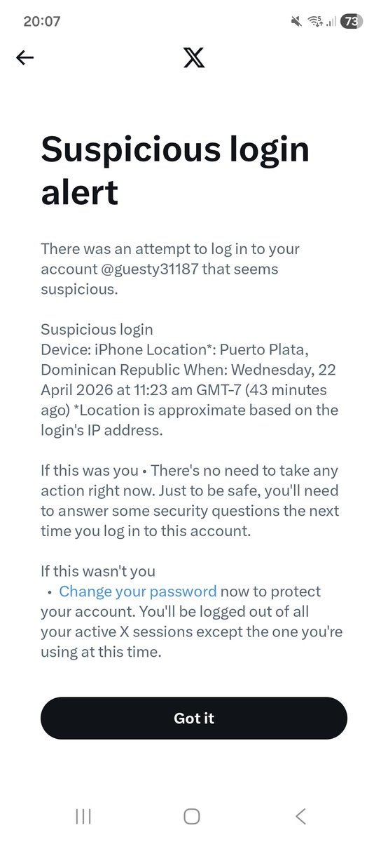 Surely who ever is in the dominican republic has better things to do than try and get into my twitter? Unless your that keen slip in the Dm's if you have a holiday home 👍