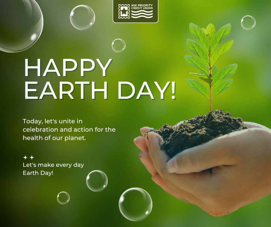 NWPriorityCU's tweet photo. Our Earth takes care of us, so let’s return the favor.

#nwpcu #creditunion #earthday https://t.co/xYtl5eS04F