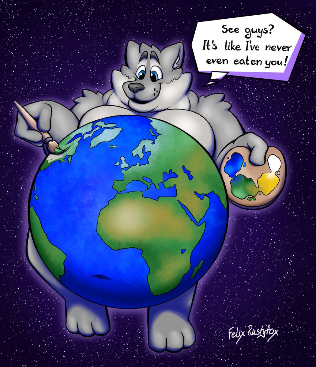 Happy Earth Day 2026!

Well would you look at that, it's SNACK Day once again! Bean painted his favorite snack (right after eating it) onto his belly to celebrate~
