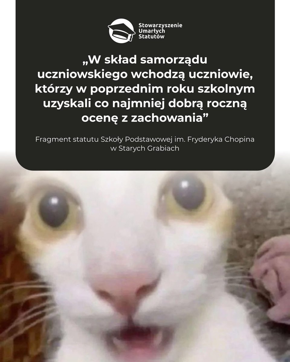 UmarleStatuty's tweet photo. 🔴 Samorząd uczniowski tworzą wszyscy uczniowie szkoły lub placówki, jak stanowi art. 85 ust. 2 ustawy – Prawo oświatowe. Ale można inaczej. 😌

wesprzyj nas złotówką: https://t.co/nQo2KFq8Dy https://t.co/pQLlqtZuts