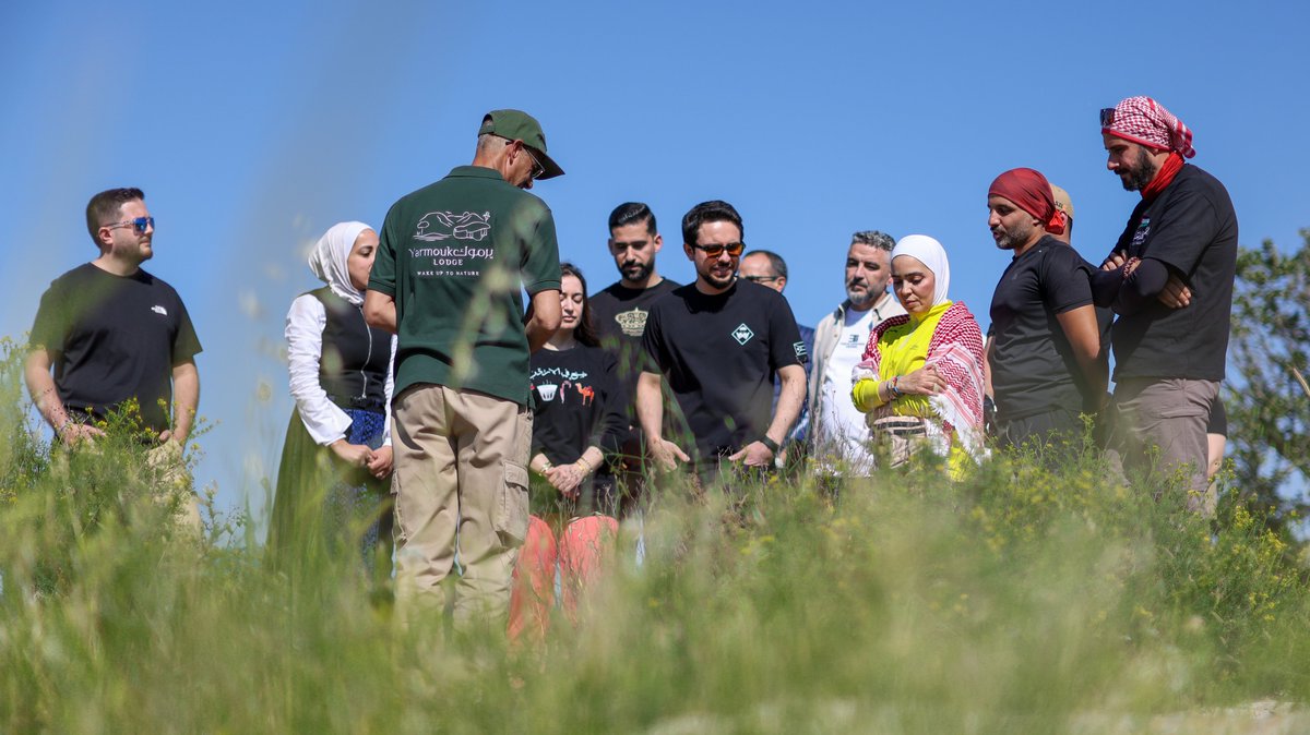 RHCJO's tweet image. His Royal Highness Crown Prince Al Hussein joins activists specialised in eco-tourism and domestic tourism on a nature walk in Yarmouk Forest Reserve in Irbid, and affirms the importance of developing eco-tourism in Jordan and its role in empowering local communities.
#Jordan