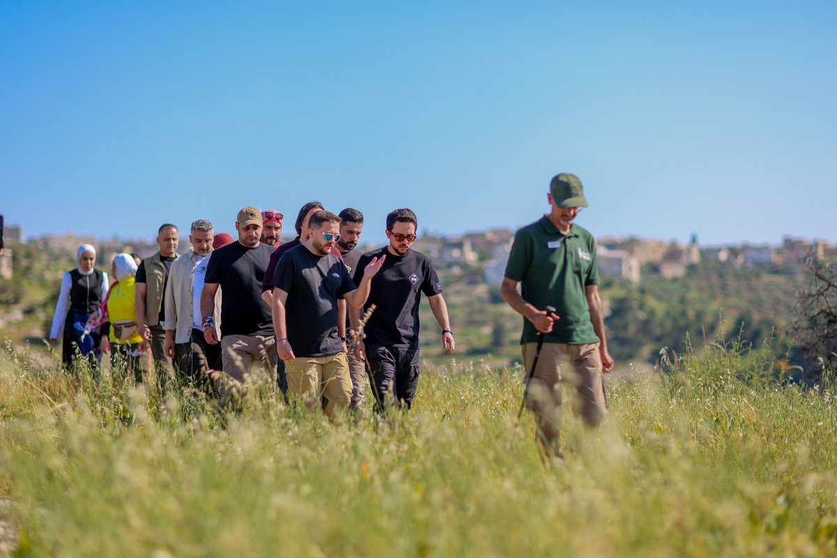 RHCJO's tweet image. His Royal Highness Crown Prince Al Hussein joins activists specialised in eco-tourism and domestic tourism on a nature walk in Yarmouk Forest Reserve in Irbid, and affirms the importance of developing eco-tourism in Jordan and its role in empowering local communities.
#Jordan