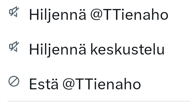 TimoTuplaW's tweet photo. @TTienaho @MatsUotila Tapio, sun hyvesignalointisi on turhaa! Jollet ole huomannut, niin epätoivotuista julkaisuista pääsee helposti eroon siellä näytön oikeassa ylänurkassa olevaa kolmea pikkutäppään klikkaamalla, se tarjoaa mm. mahdollisuuden hiljentää tai estää haluamansa henkilö! https://t.co/LtGEr0TETs