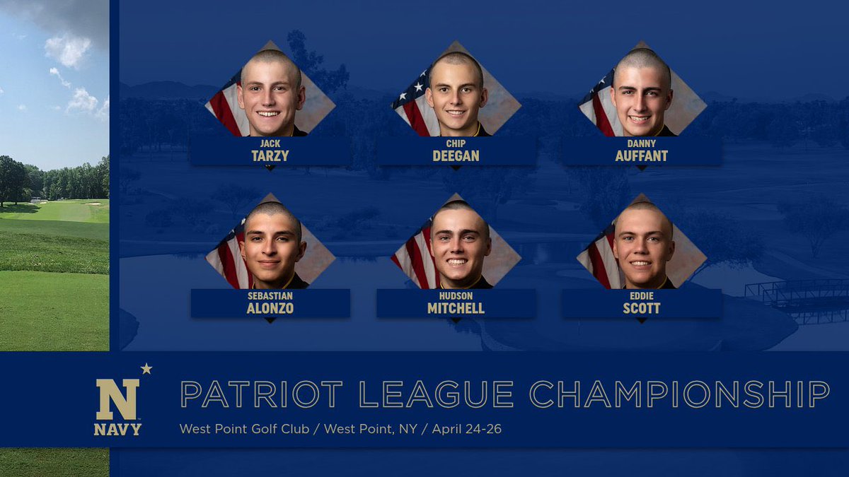 NavyMGolf's tweet photo. Lineup set. Mission clear.

Patriot League Championship at West Point begins Friday at 9 AM. ⚓️

#GoNavy https://t.co/U9nWg6avlT