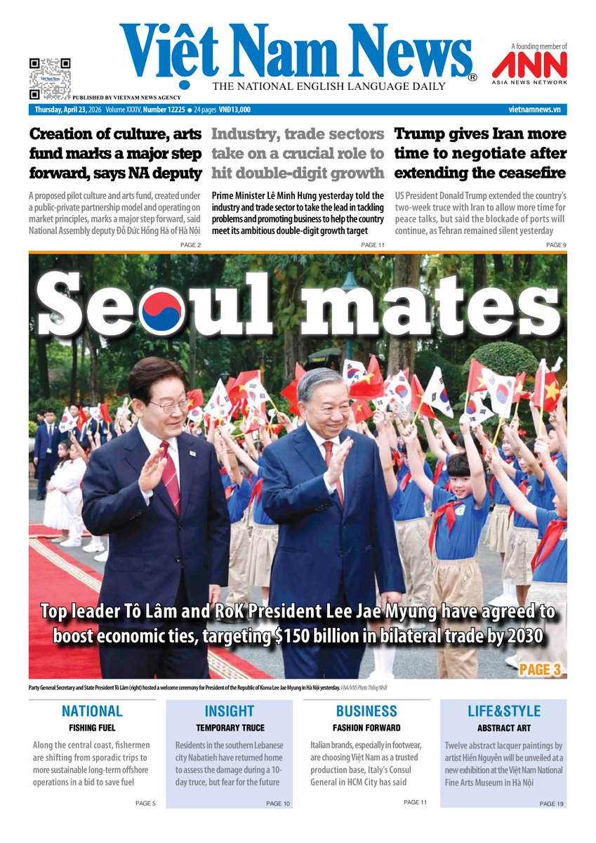 VietnamNewsVNS's tweet image. Here's the front page of our paper today.
#Vietnam #News #LatestUpdate