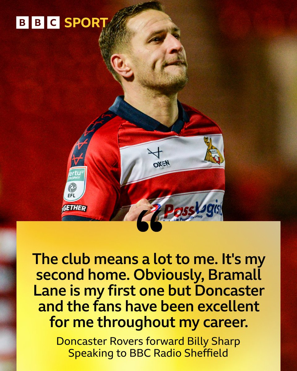 ⚪️🔴 Billy Sharp on leaving Doncaster Rovers at the end of the season, his affection for the club, and what's next for the forward.

Listen 👉bbc.co.uk/sounds/play/p0…

#DRFC | #SUFC | <a href="/BBCSheffield/">BBC Sheffield</a>