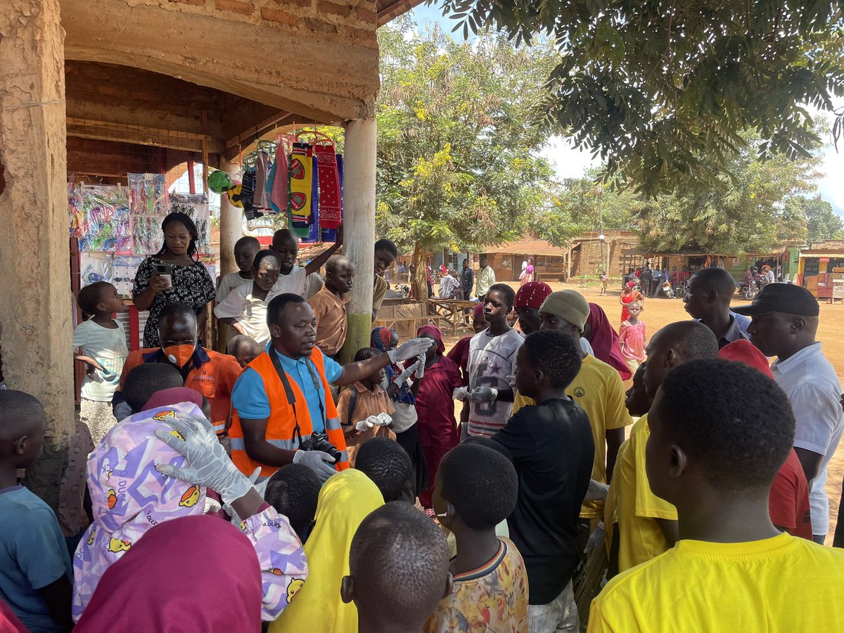 RRM_Ug's tweet photo. This #EarthDay2026, we chose impact. 

From Mbaale Trading Center in Mayuge District to Rural Orphans and Widows Aids Network, in Bigiri District — The RRM team rolled up sleeves to clean up, donated waste bins, and talked waste management with the project area communities. https://t.co/w5Vocj7cXg