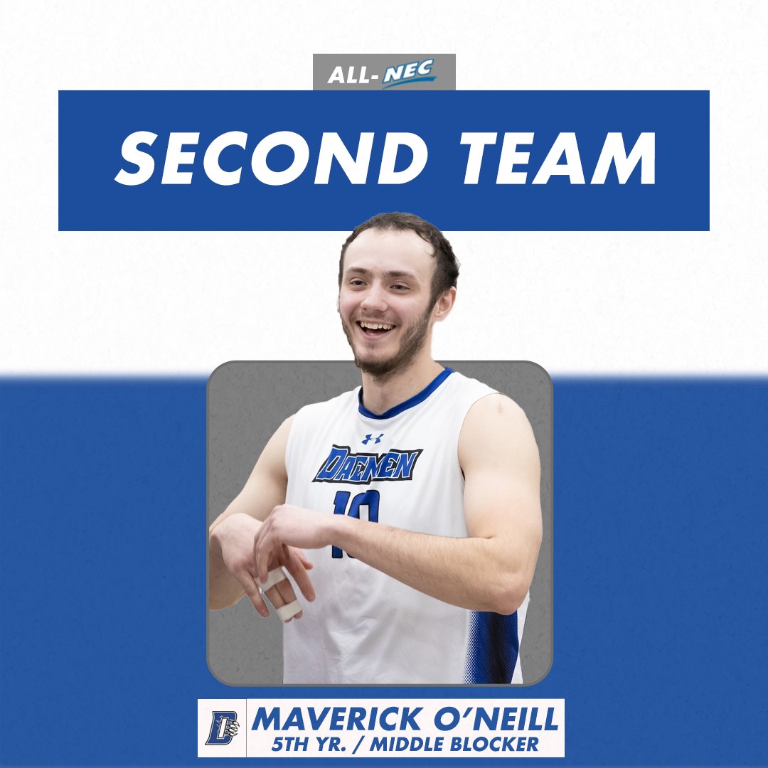 DaemenMVB's tweet photo. ALL CONFERENCE CATS 🏆

Congratulations to Patrick Mullen, Maverick O'Neill, Billy Wieberg and Kyle Zelasko on being named to the All-@NECmvolleyball Second Team! #TheWildcatWay

https://t.co/Y4aNlhGgcU https://t.co/5telVvMiy0