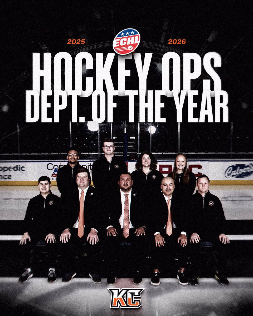 kc_mavericks's tweet photo. Let’s hear it for the whole crew 👏🏼👏🏼👏🏼

Your Kansas City Mavericks Hockey Operations staff has been named the 2025–26 Hockey Operations Department of the Year!

📰Read More—> https://t.co/M38aj5s3I3 https://t.co/Du0VQhDU7l