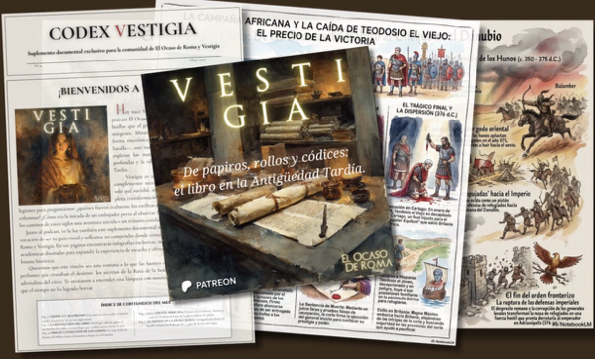 jbarrenengoa's tweet photo. El próximo lunes 27 de abril nace 🎧 VESTIGIA 🎧 
¿Te lo vas a perder?
Hazte magister memoriae y disfruta en este nuevo podcast de esos aspectos atemporales que nos trae la Historia Antigua de la mano de @elocasoderoma. 
👉🏼 https://t.co/jWUUuurO6w https://t.co/Oa6CsGcsF4