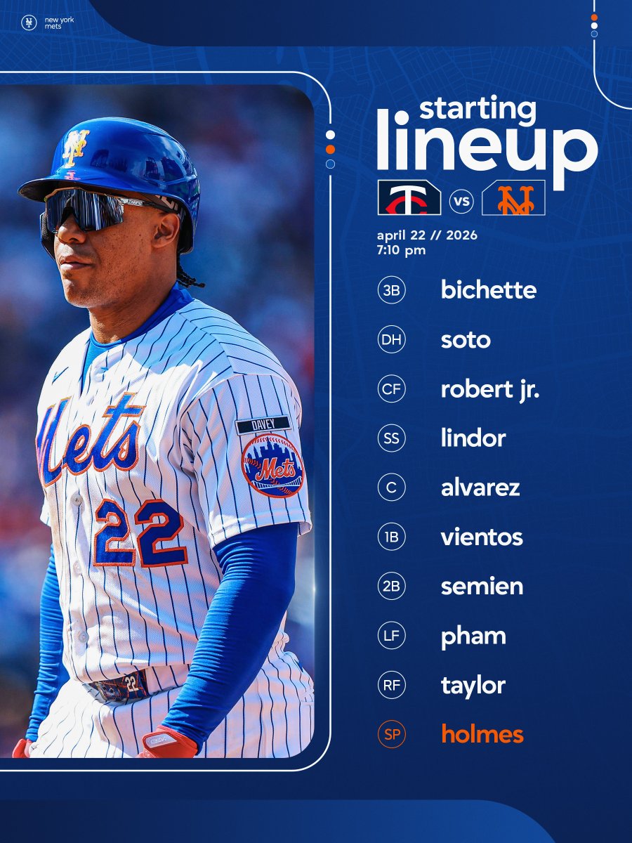 Mets's tweet image. Tonight's starters ⬇️ #LGM