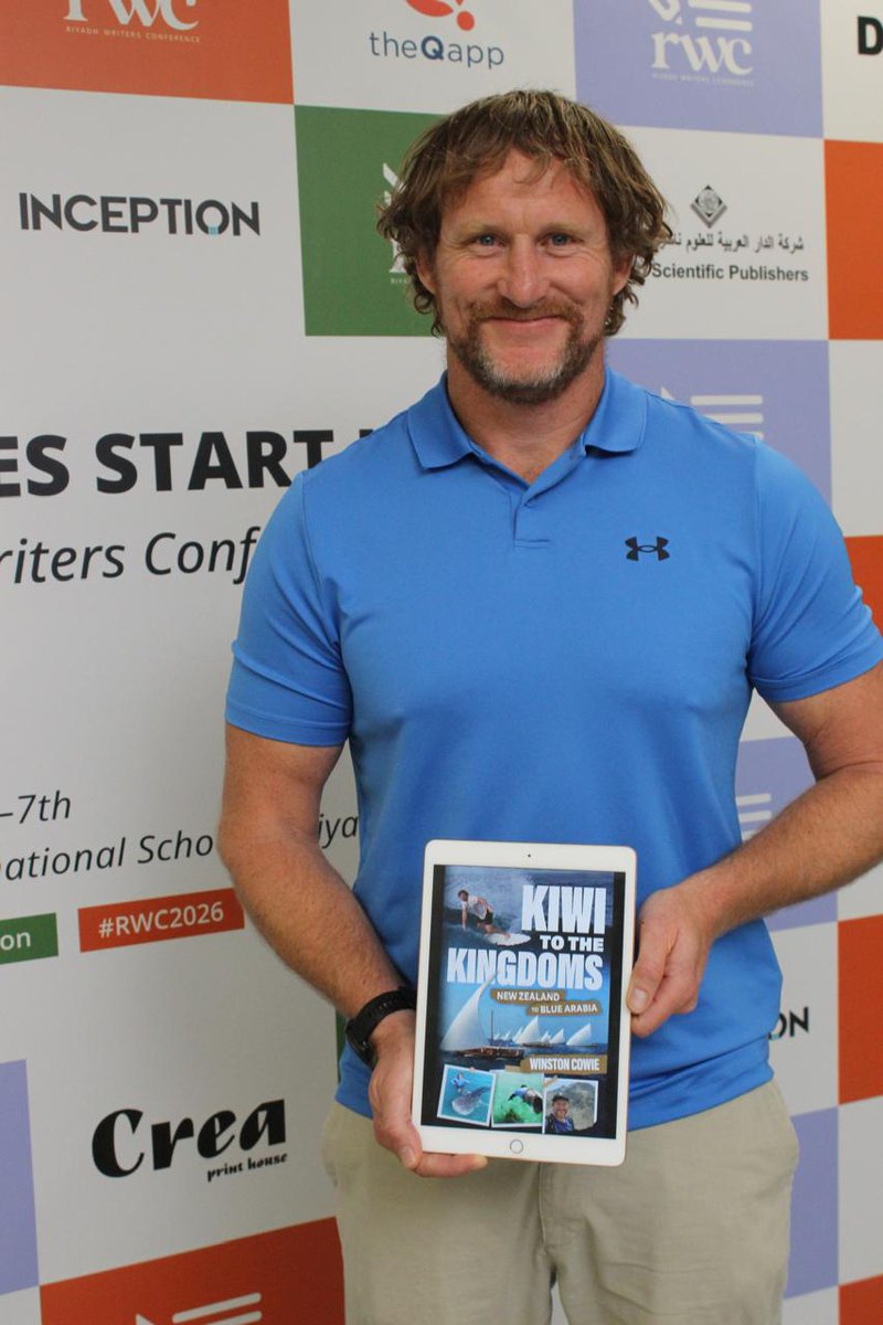 WinstonCowie's tweet photo. Thrilled to reveal the cover of my #adventure and #marineconservation #memoir "Kiwi to the Kingdoms: New Zealand to Blue Arabia." #Preorder now for the July 2026 release date. Available at top retailers in USA and Europe. Stay tuned for availability in Arabia and NZ #book #books https://t.co/PCjNBCauEV