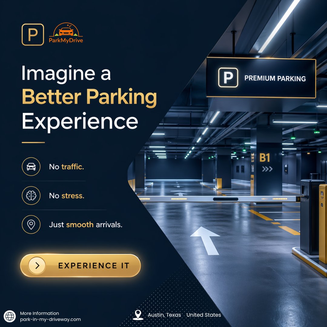 parkmydrive1's tweet image. Imagine a better parking experience 🚗✨No traffic. No stress.
Just smooth arrivals.Skip the chaos with ParkMyDrive &amp;amp; park minutes away.✔️ Save time
✔️ Save money
✔️ Easy exitExperience It 🚗
🌐 park-in-my-driveway.com
#austintx #austinparking #austintraffic #atxevents