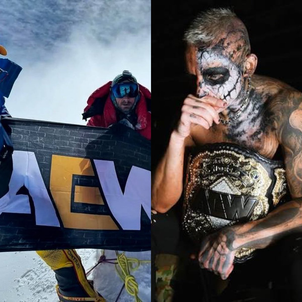 2 pictures of Darby Allin being on top of the world 🔥