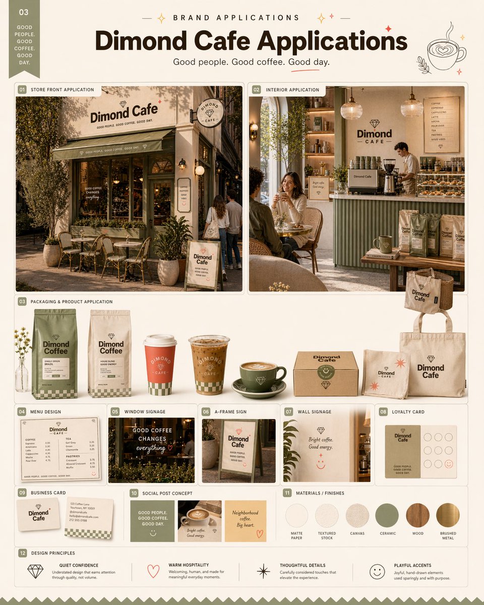 ecomchasedimond's tweet image. Been wanting to open a coffee brand and coffee shop, so I mocked up the whole thing with ChatGPT’s new image generator.

Brand world, packaging, storefront, interiors, the whole vibe.

Honestly kind of wild how fast you can now go from idea to something that actually feels real.
