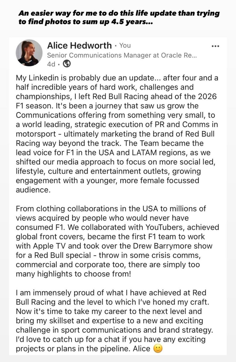 Alice Hedworth, Senior Communications Manager has announced her ...