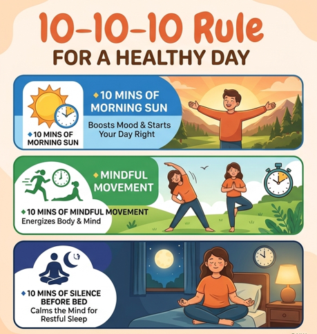 KristenJakobitz's tweet image. Living a healthier lifestyle doesn't need to be complicated. 

Remember this 10-10-10 Rule for a healthy day:

🔹10 mins of morning sun
🔹10 mins of mindful movement
🔹10 mins of silence before bed 

Consistency beats intensity every single time. 

#HealthHabits #Consistency