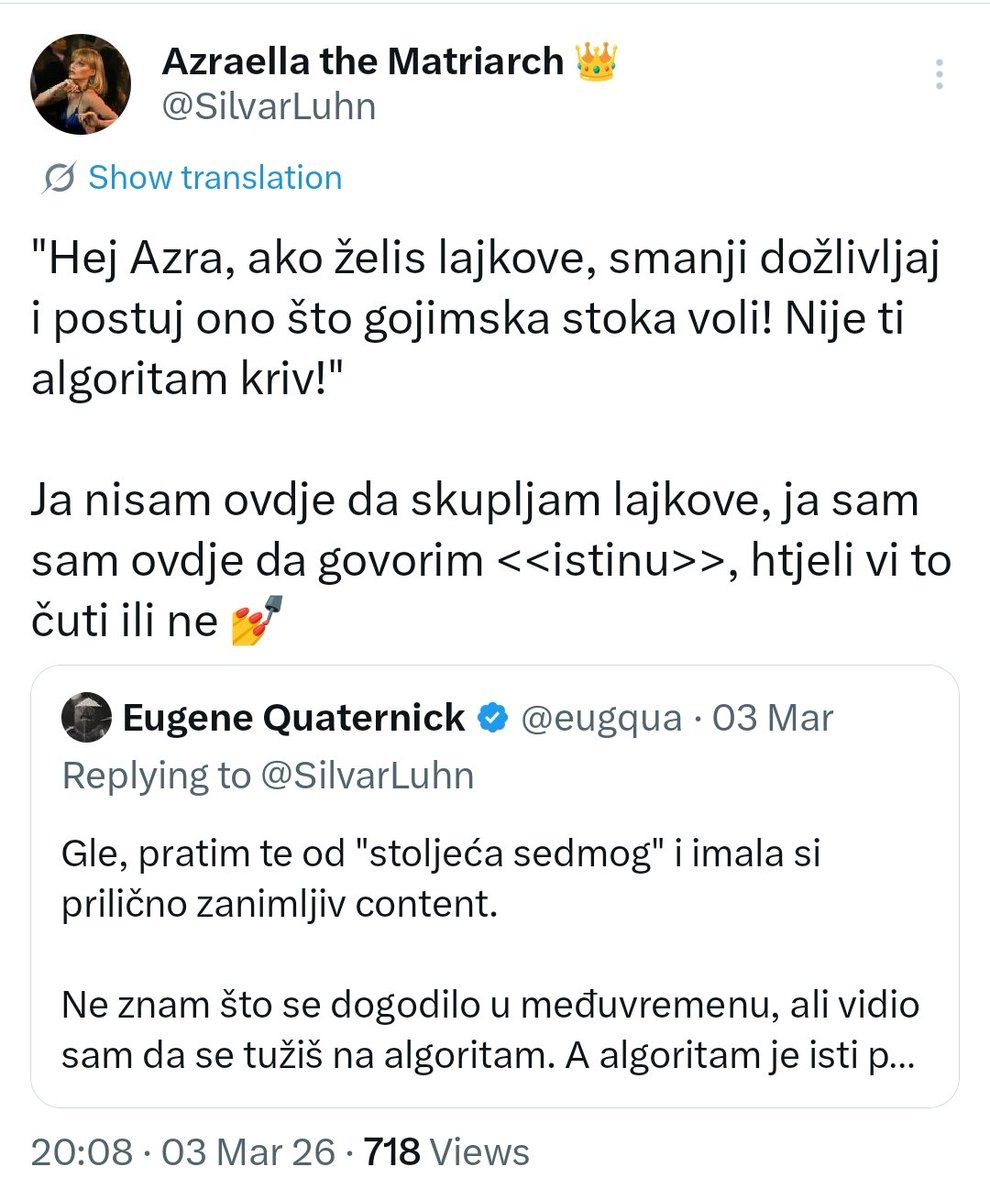 SilvarLuhn's tweet photo. Pošto dobivam opetovane kritike o "padu" kvalitete mojih postova i zanimljivosti istih, benevolentno sam odlučila napraviti thread 🧵 u nadi da ću barem malo smiriti usijane glave. 

Dobrodošli u "Što se desilo Azri" iliti "Top 10 retard trenutaka hrvatske desnice" 1/22 https://t.co/CPFkJkzQdA