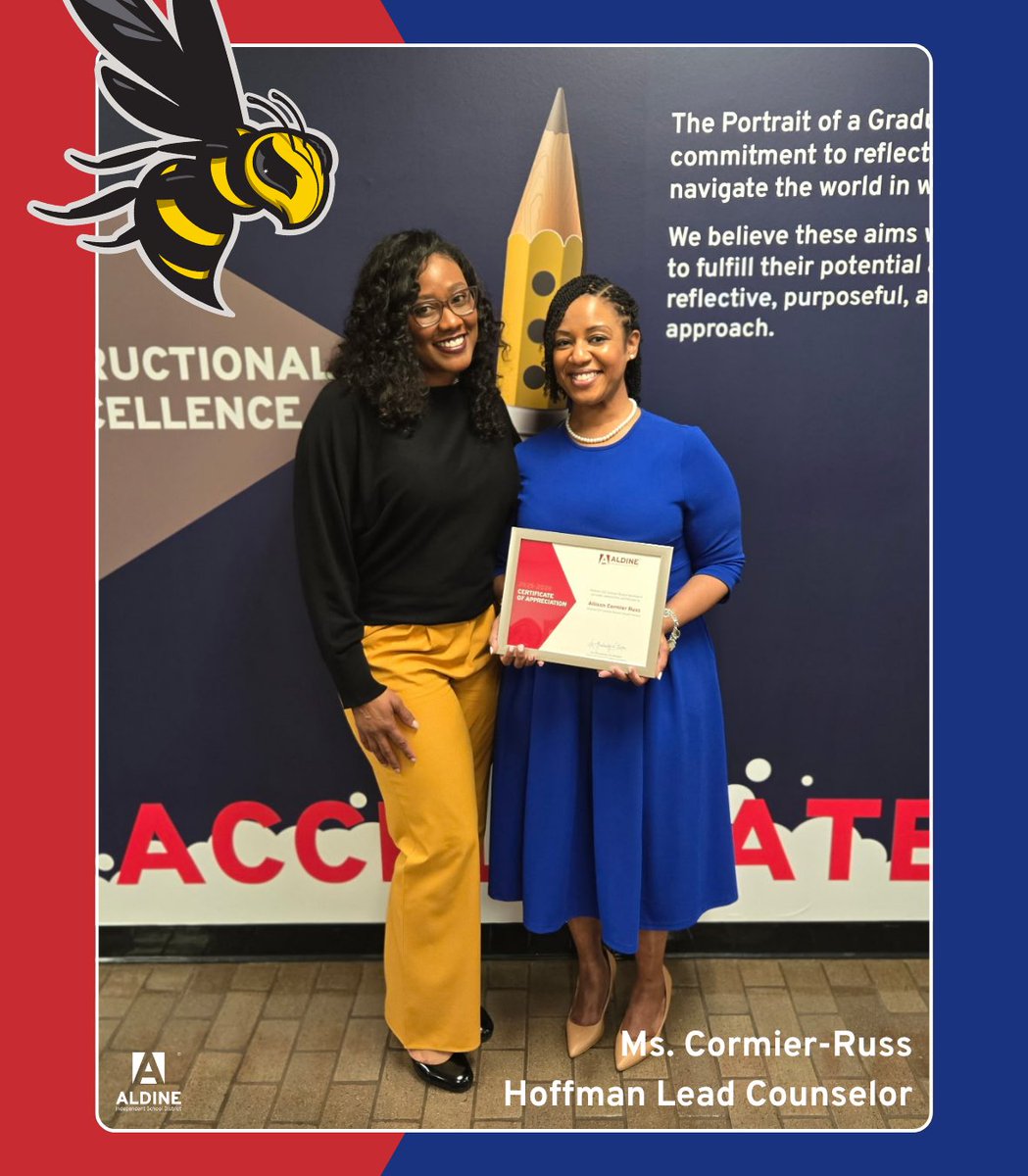 HoffmanMS_AISD's tweet image. The @AldineISD Impact Award recognizes excellence that truly makes a difference, and Hornet Nation delivered! 🏆

So proud to see our leadership and Fine Arts dept. honored at last night’s Board Meeting for incredible #IMPACT. 🐝

Hornet Nation Pride is Hard to Hide! #aldinestory