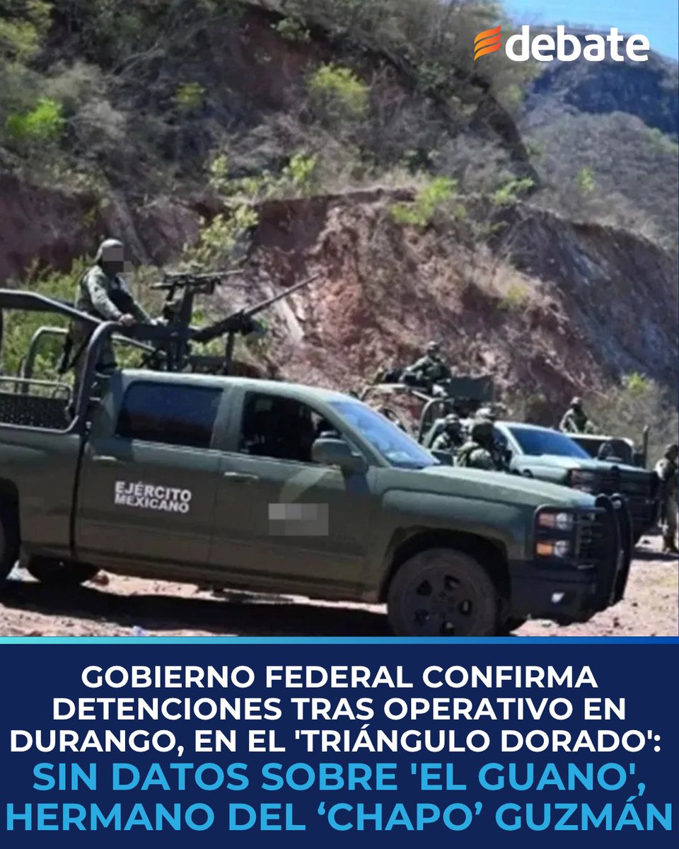 ELDEBATE's tweet image. 🧵 HILO

1/
🚨 Operativo en la sierra de Durango… y muchas preguntas
El gobierno confirma detenciones en El Durazno, en pleno 'Triangulo Dorado', pero guarda silencio sobre un nombre clave 👇

#Durango #Seguridad #México