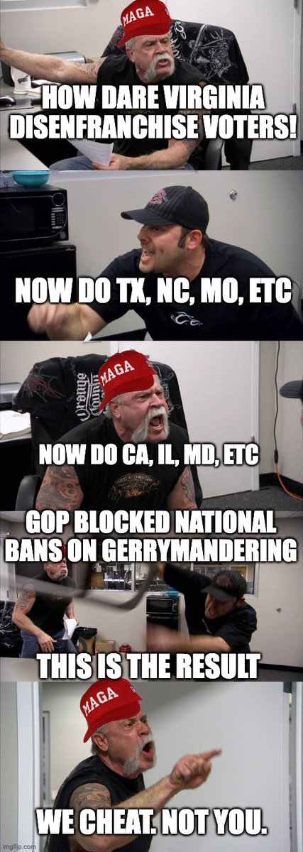 Omni_Vinco's tweet image. Because I have to see so many of you whining on here about #Virginia I went ahead &amp;amp; made this meme because it's the only language MAGA seem to understand:

#Texas #NorthCarolina #Trump