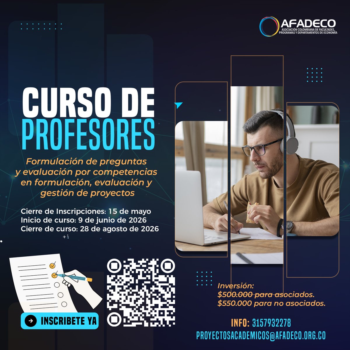 AFADECO1's tweet photo. Invitamos a participar en el curso Formulación de preguntas y evaluación por competencias en formulación, evaluación y gestión de proyectos

Este espacio de formación está orientado al fortalecimiento de capacidades para el diseño de instrumentos de evaluación con rigor académico https://t.co/SzEcZdWfPR