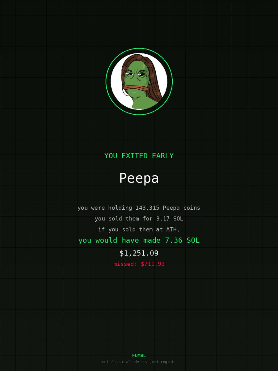 CinisoMasilela's tweet image. used fumbledbags.com to see how much i missed out on $Peepa bro actually gonna crash out                               

EamB9vqC1b4aoyPR6t3hn6CWf48yny84xzCuFJMbpump
#rainbow 
#recreation