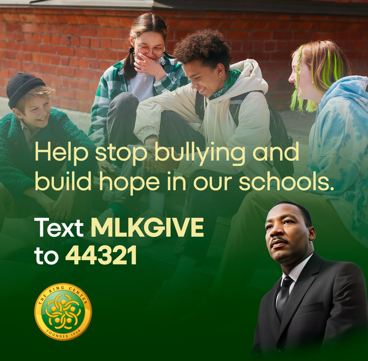 TheKingCenter's tweet image. Text MLKGIVE to 44321 - The King Center needs your support. We welcome it. #TheKingCenter #Youth #ViolencePrevention #MLK
