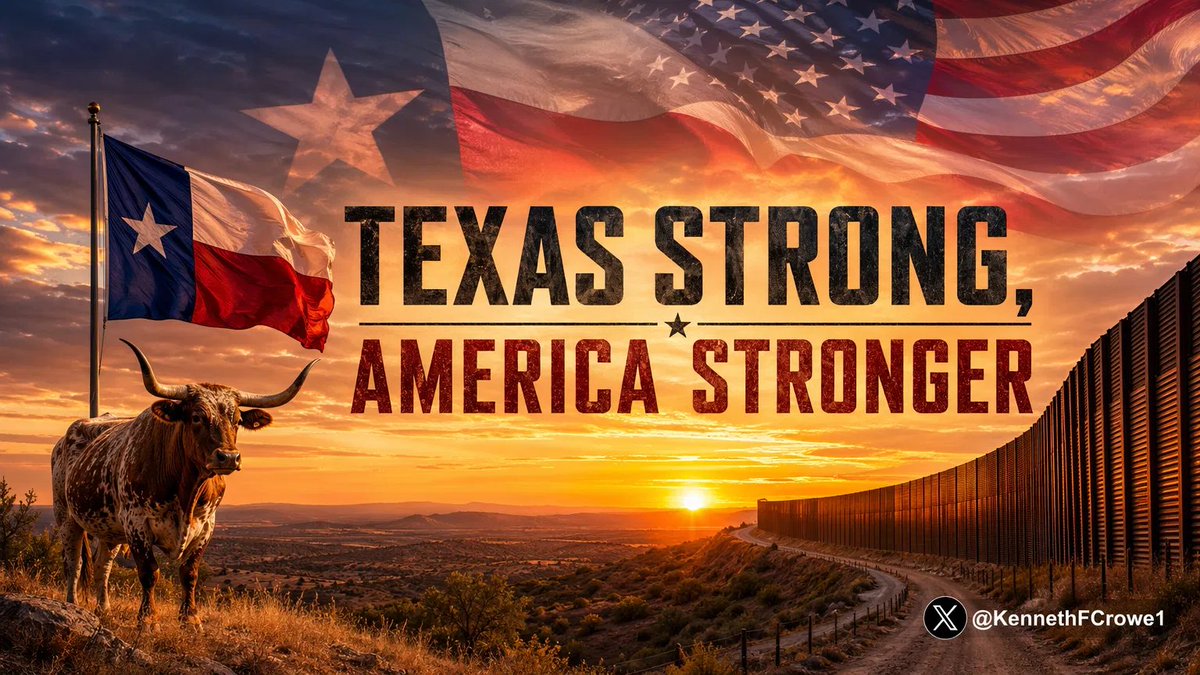 KennethFCrowe1's tweet image. Texas strong, America stronger. Whether it's border security, standing tall against radical policies, or just loving this great nation, we won't back down. Let's keep building the wall in spirit and reality. God bless the USA! Give me a 👍if you agree. 
@KennethFCrowe1 
#Texas