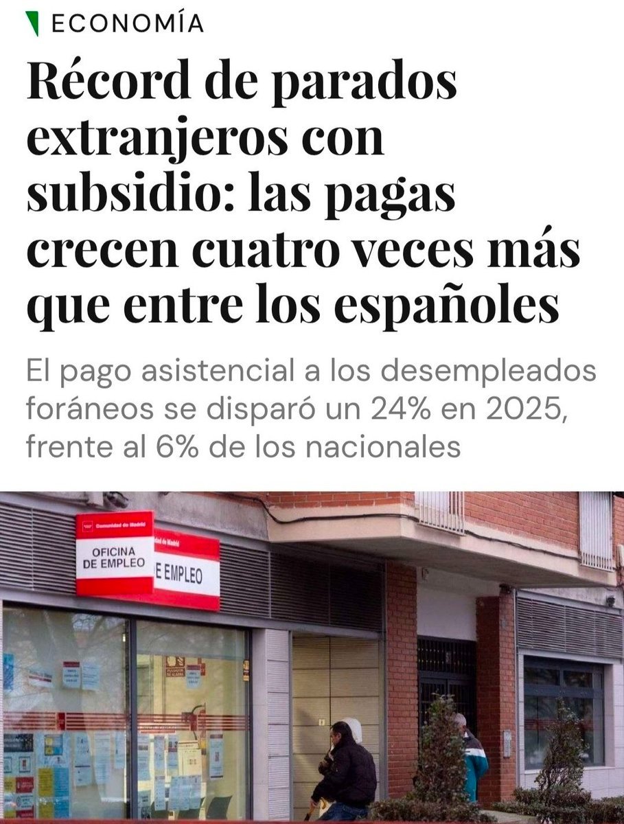 _constitucion78's tweet photo. El subsidio por desempleo lo cobran cuatro veces más extranjeros que nacionales https://t.co/81PmmHlvcw
