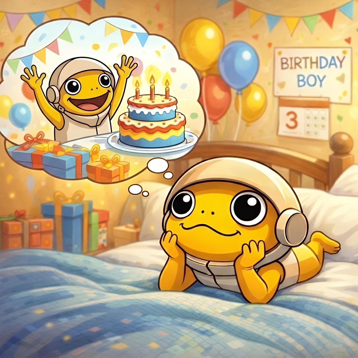TurboToadToken's tweet photo. $TURBO is dreaming of the big day!
He said, “How many days until the 29th?” 🐸💛 https://t.co/lpvSWYPDHa