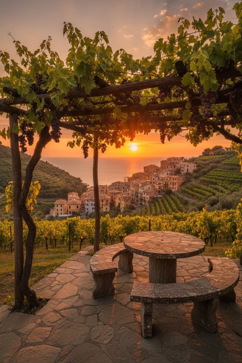 moraimauy's tweet image. Vineyard Pergola 🍇

                       #Sunset ☀️
