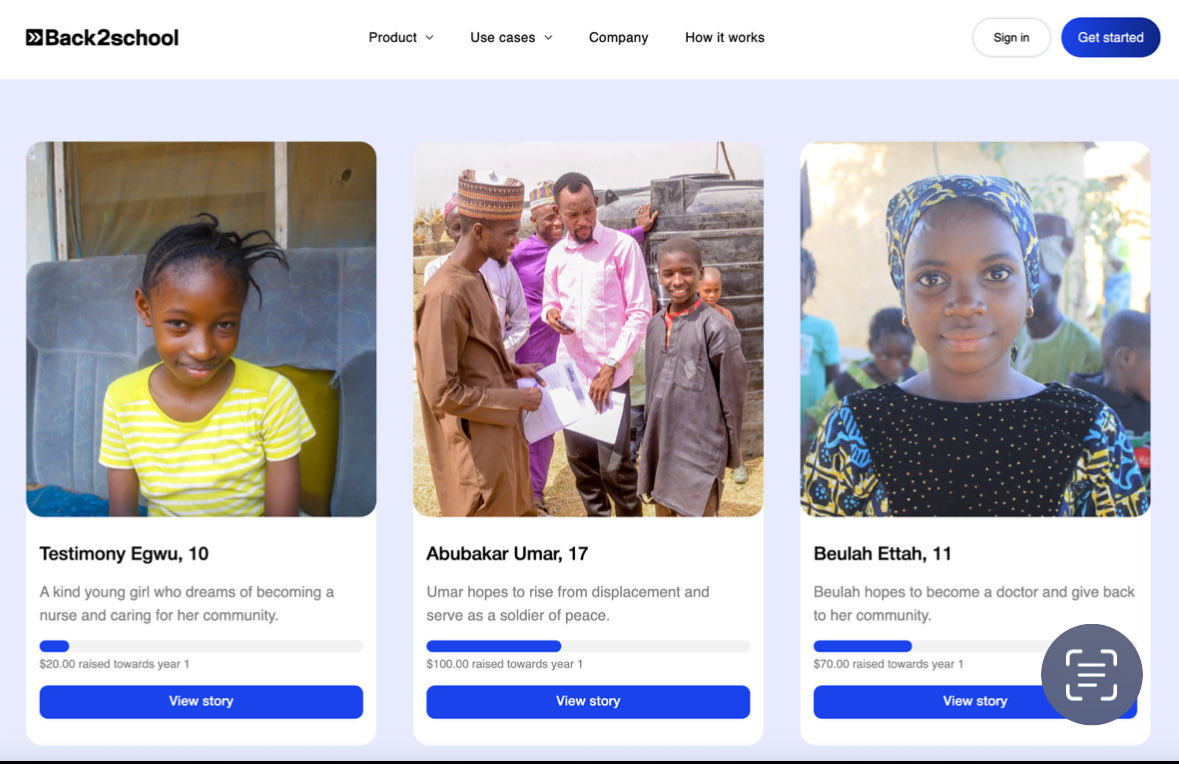 anklin__'s tweet photo. That’s whyI built a platform that lets you see  profiles of out-of-school in Nigeria, including those living in IDP camps following displacement by bandits. 

You can read the story of each child, understand the challenges they face and their aspirations for the future. You will also see the cost of that child’s education per year. 

If a child’s story speaks to you, you can easily support them through the different support channels - sponsoring them fully, donating what you can, or by starting a campaign to crowdfund with friends.

If you create an account, you’ll get access to a dashboard where you can see how your contribution is making a difference. You’ll see the child’s school, grade, and all other enrolment details. You’ll also receive regular reports on how they are progressing. 

Here is the link: https://back2school.i