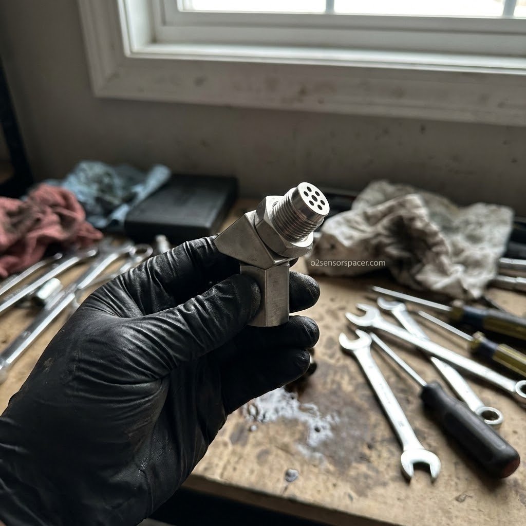 MikeBellane's tweet image. Got a P0420 code after an exhaust upgrade? Don't let a sensor reading ruin your build. The 45° O2 Spacer with a built-in mini cat clears the CEL and gets you back on the road. Precision engineering for your ride. 🛠️ #o2sensorspacer #CarMods