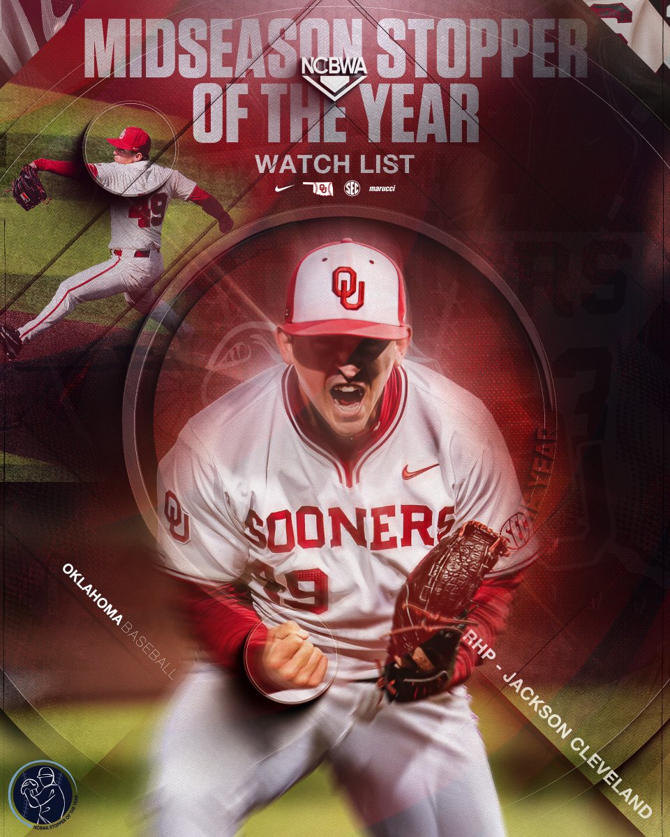 OU_Baseball's tweet photo. Cleveland the closer 🛑

@JCleveland2020 » @NCBWA Stopper of the Year Midseason Watch List https://t.co/3P5gAEKAcV