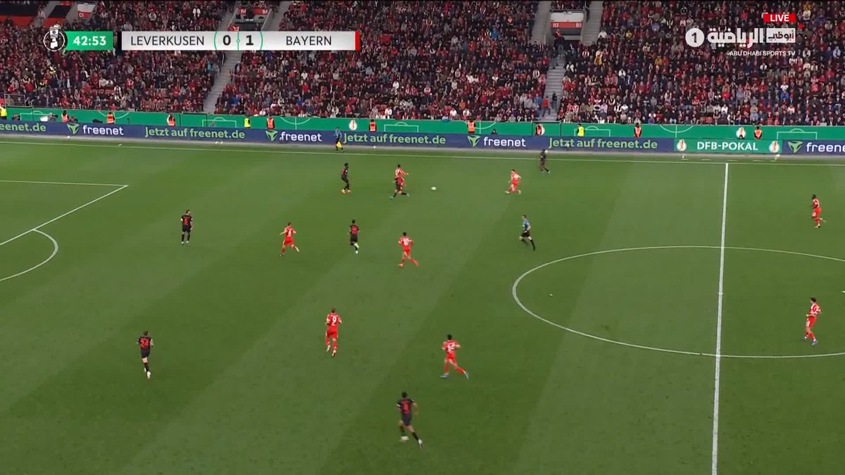 مهارة أوليسي تستفز لاعبي باير ليفركوزن. أبوظبي الرياضية 1 | #باير_ليفركوزن_بايرن_ميونخ 